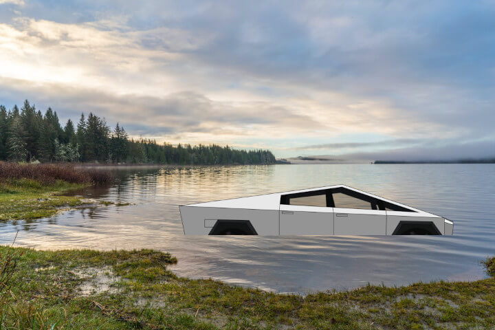 ¿El Tesla Cybertruck Flota en el Agua?